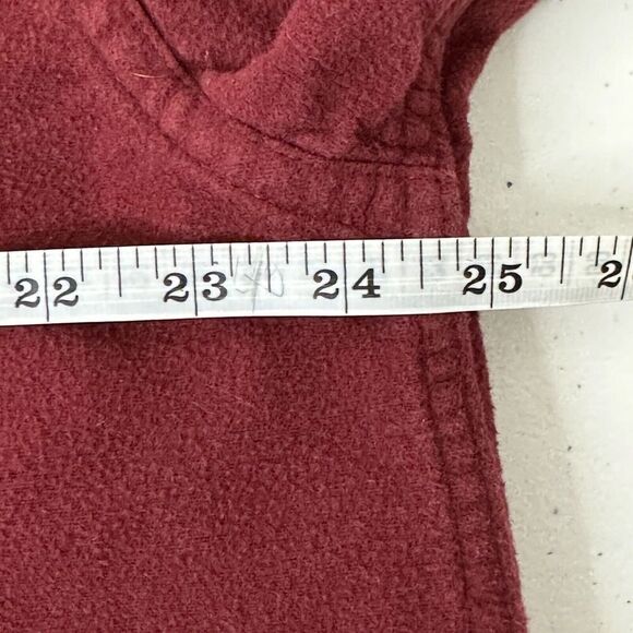 LL Bean Chamois Shirt Jacket Men's L Burgundy Long Sleeve Shacket Button up - Picture 6 of 11